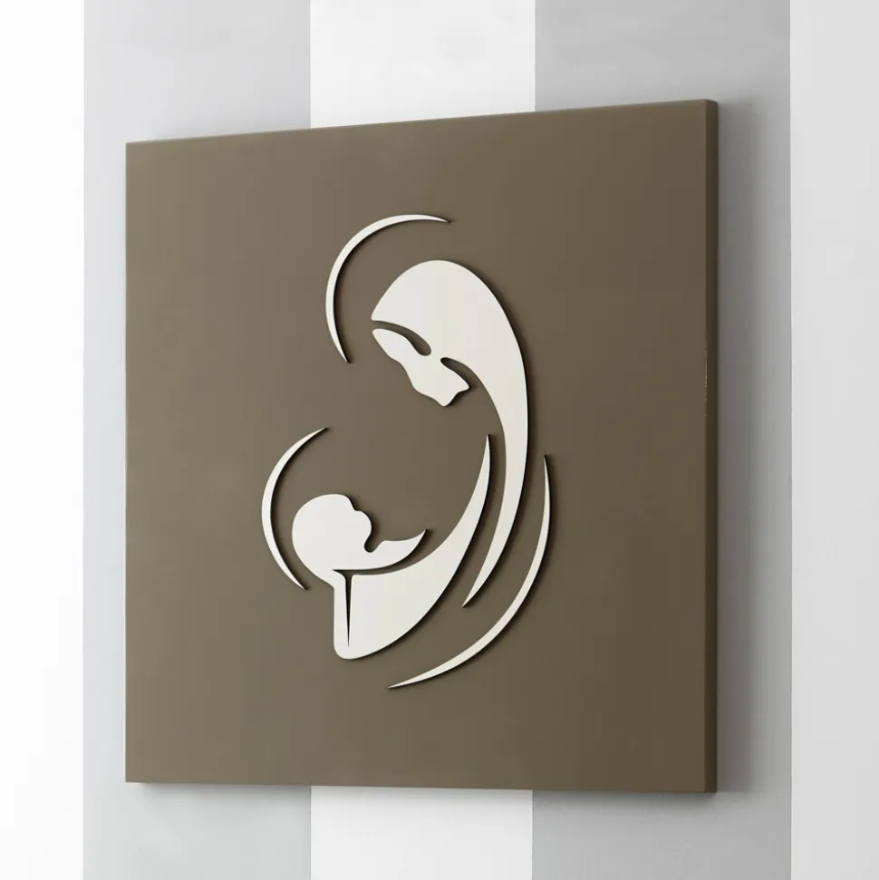 Quadro della Madonna con Bambino Inciso a Laser Made in Italy - Bashira