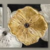 Quadro floreale moderno Petunia Piccola Oro by Viadurini Decor, decorato a mano