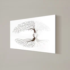 Quadro Inciso a Laser con Albero e Cuore di Famiglia Made in Italy - Aletha