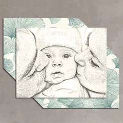 Quadro in Legno con Stampa di Bacio a un Bambino Made in Italy - Andorra