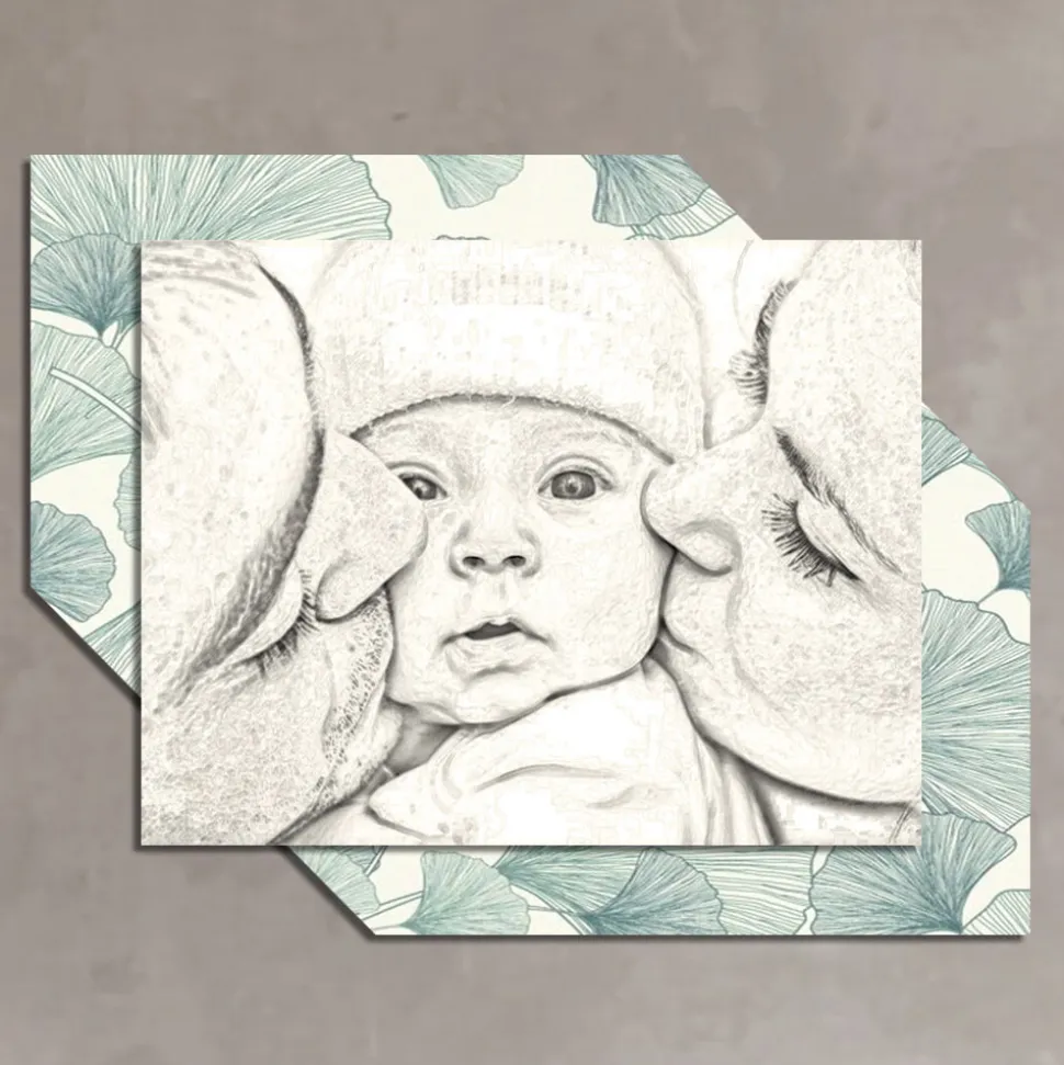 Quadro in Legno con Stampa di Bacio a un Bambino Made in Italy - Andorra