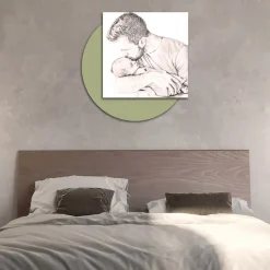 Quadro in Legno con Stampa di Padre che Bacia il Figlio Made in Italy - Belgio