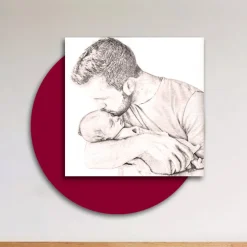 Quadro in Legno con Stampa di Padre che Bacia il Figlio Made in Italy - Belgio