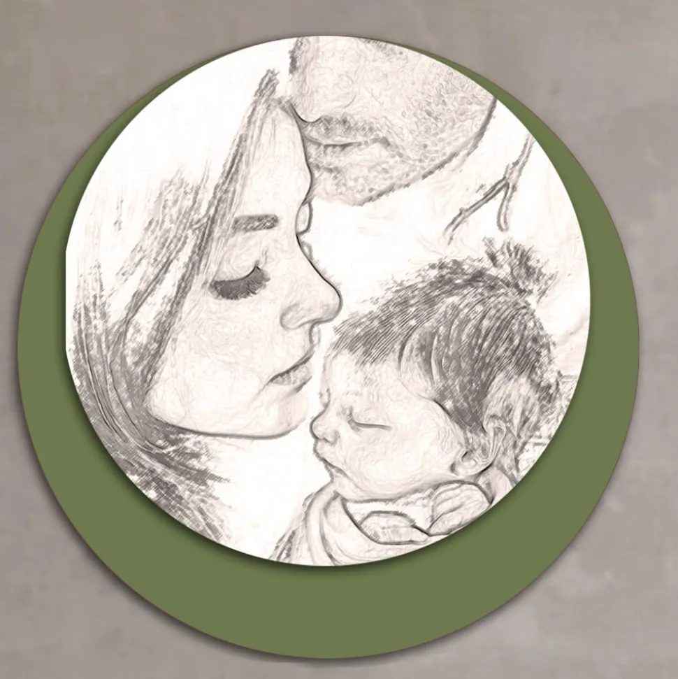 Quadro in Legno con Stampa di una Famiglia Unita Made in Italy - Canada