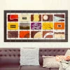 Quadro moderno completo di pannelli a rilievo sospesi su corde Wise