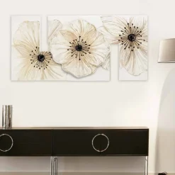 Quadro moderno floreale Petunia Piccola by Viadurini Decor, decorato a mano