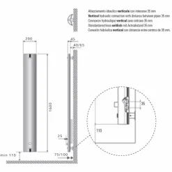 Radiatore Termoarredo in Alluminio Design a Parete Idraulico 250 Watt - Stilus