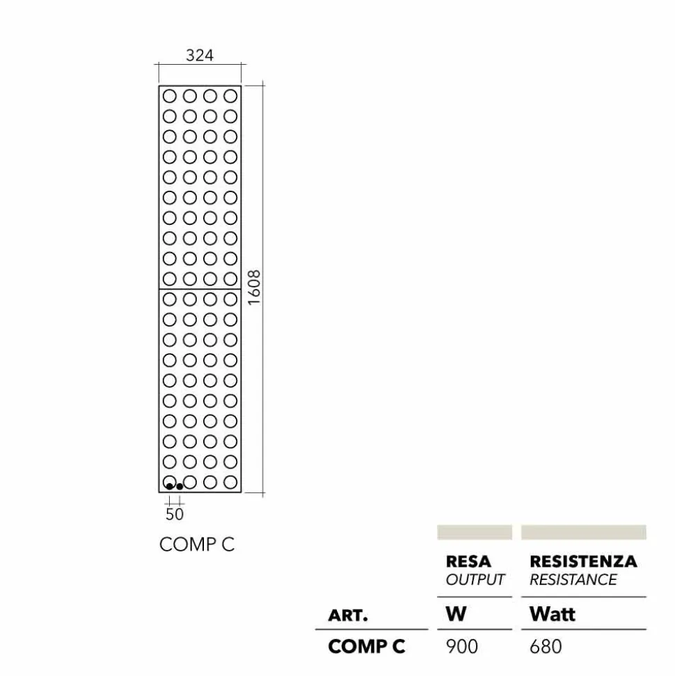 Radiatore termoarredo lego idraulico di design Brick by Scirocco H