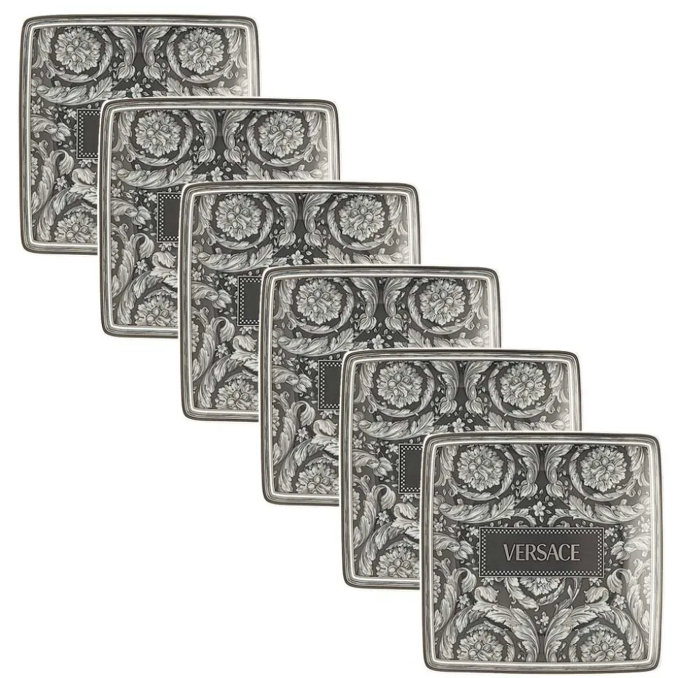 Rosenthal Versace 6 Coppette Quadre Piane con Logo Versace - Barocco