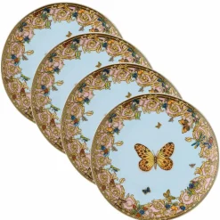 Rosenthal Versace Le Jardin 4 Piatti Piani Diametro 17 cm in Porcellana - Jardin