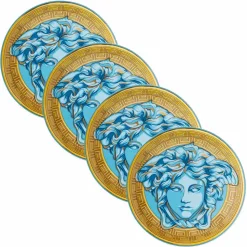 Rosenthal Versace Medusa Amplified 4 Piatti Piani Diametro 17 cm - Medusaamplifield