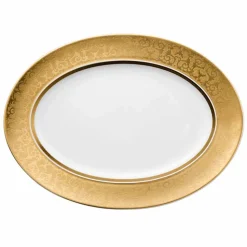 Rosenthal Versace Medusa Gala Gold Piatto ovale design 40cm porcellana