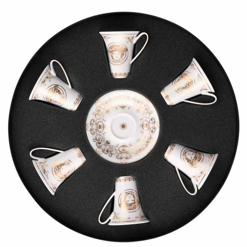 Rosenthal Versace Medusa Gala Gold set tazze espresso 6pz porcellana