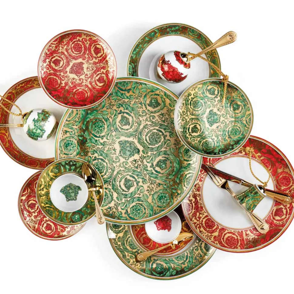 Rosenthal Versace Medusa Garland 4 Piatti Piani Diametro 17 cm - Christmas