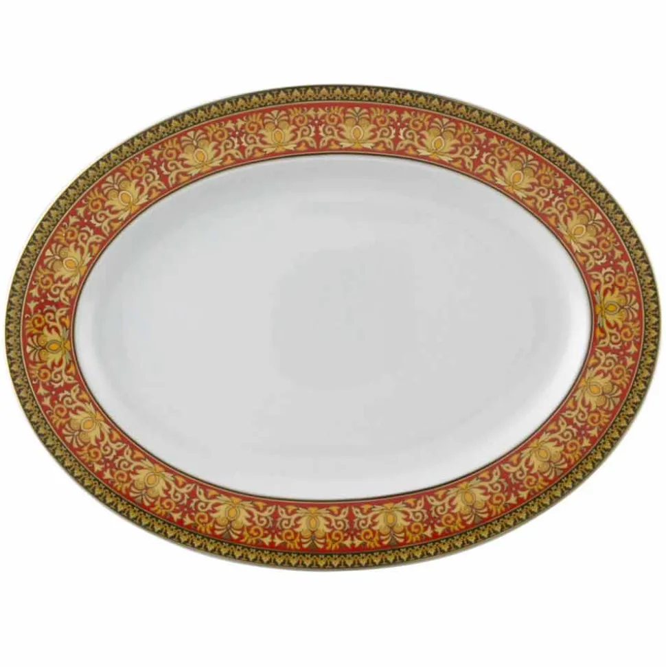 Rosenthal Versace Medusa Rosso Piatto ovale 40cm di design porcellana