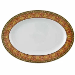 Rosenthal Versace Medusa Rosso Piatto ovale di design in porcellana