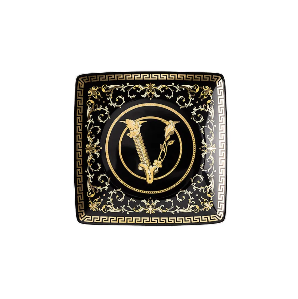 Rosenthal Versace Virtus Gala 6 Coppette Quadre Piane 15x15 cm in Porcellana - Barocco