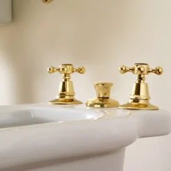 Rubinetteria Bidet a 3 Fori in Ottone Made in Italy, Stile Vintage – Ursula