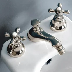 Rubinetteria Bidet Classica 3 Fori con Scarico in Ottone Made in Italy- Ercolina