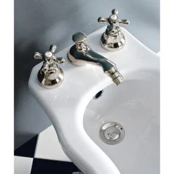 Rubinetteria Bidet Classica 3 Fori con Scarico in Ottone Made in Italy- Ercolina