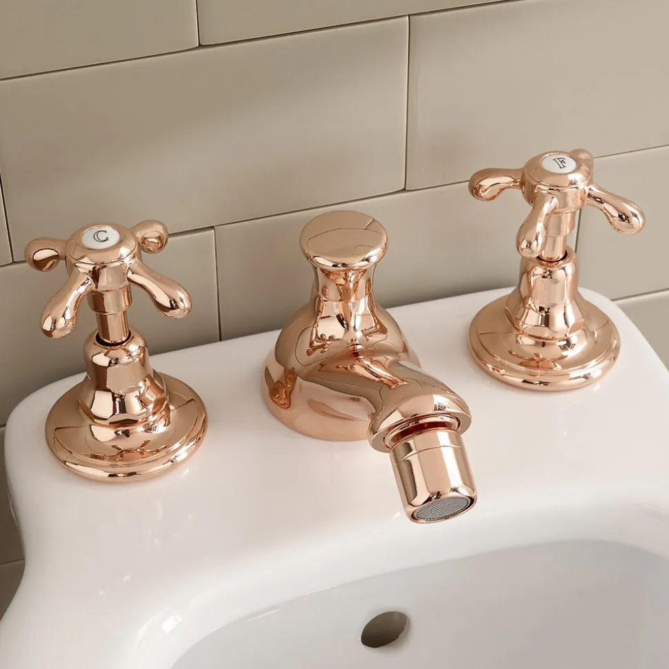 Rubinetteria Bidet di Design Vintage in Ottone a 3 Fori Made in Italy – Klarisa