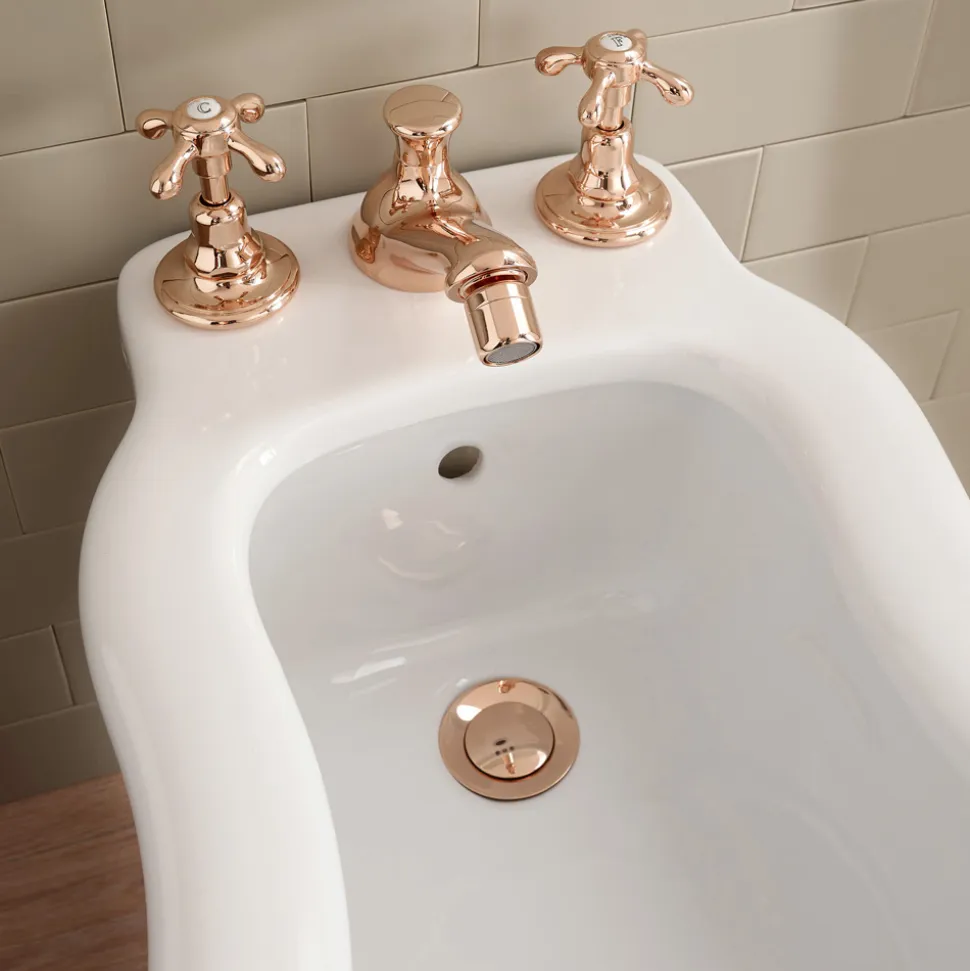 Rubinetteria Bidet di Design Vintage in Ottone a 3 Fori Made in Italy – Klarisa