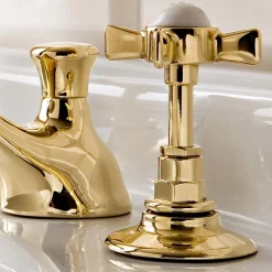 Rubinetteria Lavabo in Ottone a 3 Fori, Stile Vintage, Made in Italy – Katerina