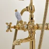 Rubinetteria Vasca Bagno Classica a Pavimento in Ottone con Doccetta - Fioretta