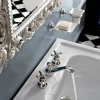 Rubinetto 3 Fori da Lavabo Bagno in Ottone con Scarico Stile Classico - Ercolina