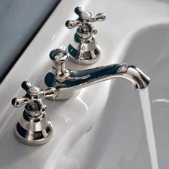 Rubinetto 3 Fori da Lavabo Bagno in Ottone con Scarico Stile Classico - Ercolina