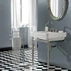 Rubinetto Lavabo Bagno 3 Fori in Ottone Bocca Alta con Scarico - Ercolina