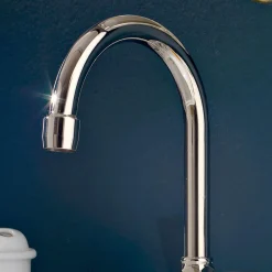 Rubinetto Lavabo Bagno 3 Fori in Ottone Bocca Alta con Scarico - Ercolina