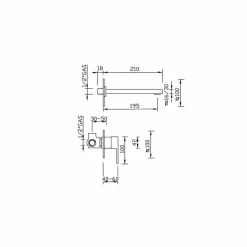 Rubinetto Miscelatore a Muro per Lavabo Bagno Moderno Made in Italy - Panela