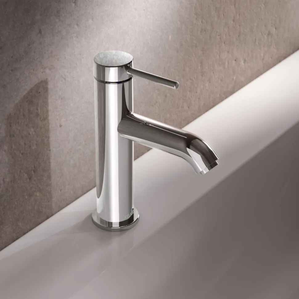 Rubinetto Miscelatore Monocomando Lavabo Ottone Design Rotondo - Antilio