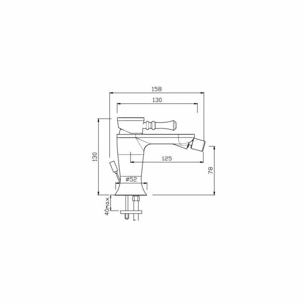 Rubinetto Miscelatore per Bidet in Ottone Made in Italy - Neno