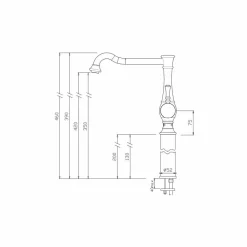 Rubinetto Miscelatore per Lavabo di Design a Canna Alta Made in Italy - Neno