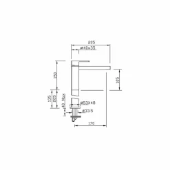 Rubinetto per Lavabo Bagno Moderno in Ottone di Design Made in Italy - Sika