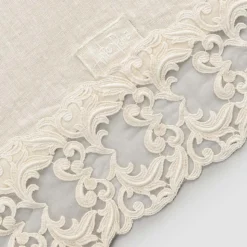 Runner da Tavolo in Lino con Pizzo, Design di Lusso in 2 Colori - Farnese