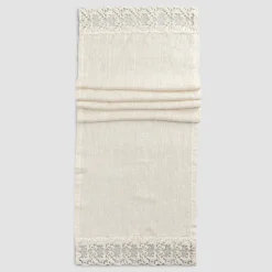 Runner da Tavolo in Lino con Pizzo, Design di Lusso in 2 Colori - Farnese