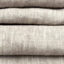 Runner in Lino Beige con Bordo con Piega Lusso Artigianale Italiano - Limao