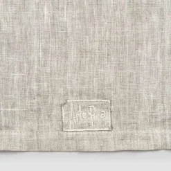 Runner in Lino Beige con Bordo con Piega Lusso Artigianale Italiano - Limao