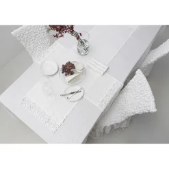 Runner in Lino con Pizzo Bianco da Tavolo - Farnese