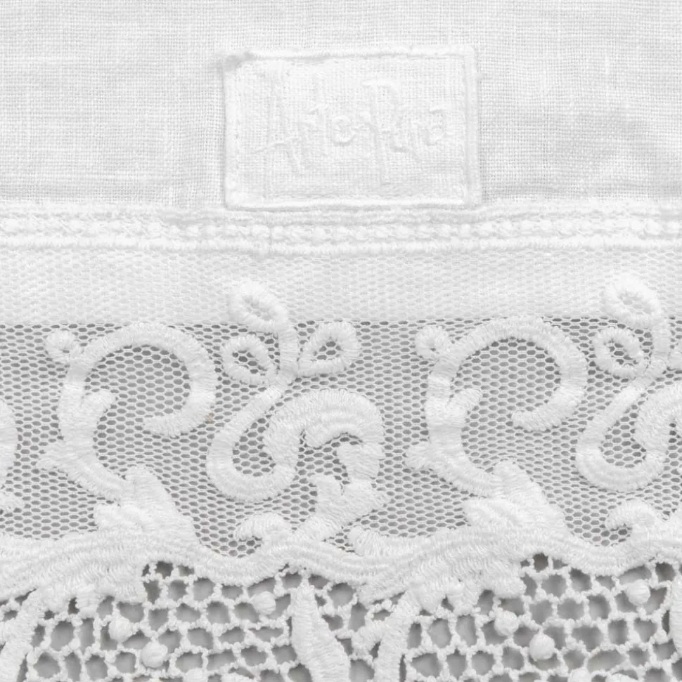 Runner in Lino con Pizzo Bianco da Tavolo - Farnese