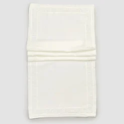 Runner in Lino Pesante Bianco Naturale con Goffratura Lusso Italiano - Limao