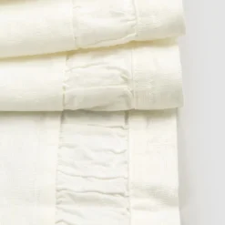 Runner in Lino Pesante Bianco Naturale con Goffratura Lusso Italiano - Limao