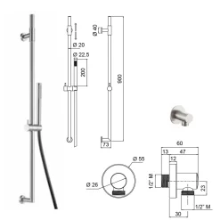 Saliscendi e Presa ad Acqua Minimal in Acciaio Inossidabile AISI 316L - Artigli