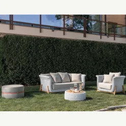 Salotto Componibile da Giardino in Teak e Corda Intrecciata a Mano - Arjuna
