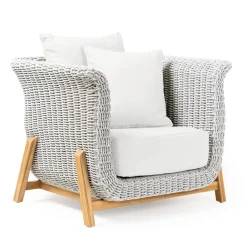 Salotto Componibile da Giardino in Teak e Corda Intrecciata a Mano - Arjuna