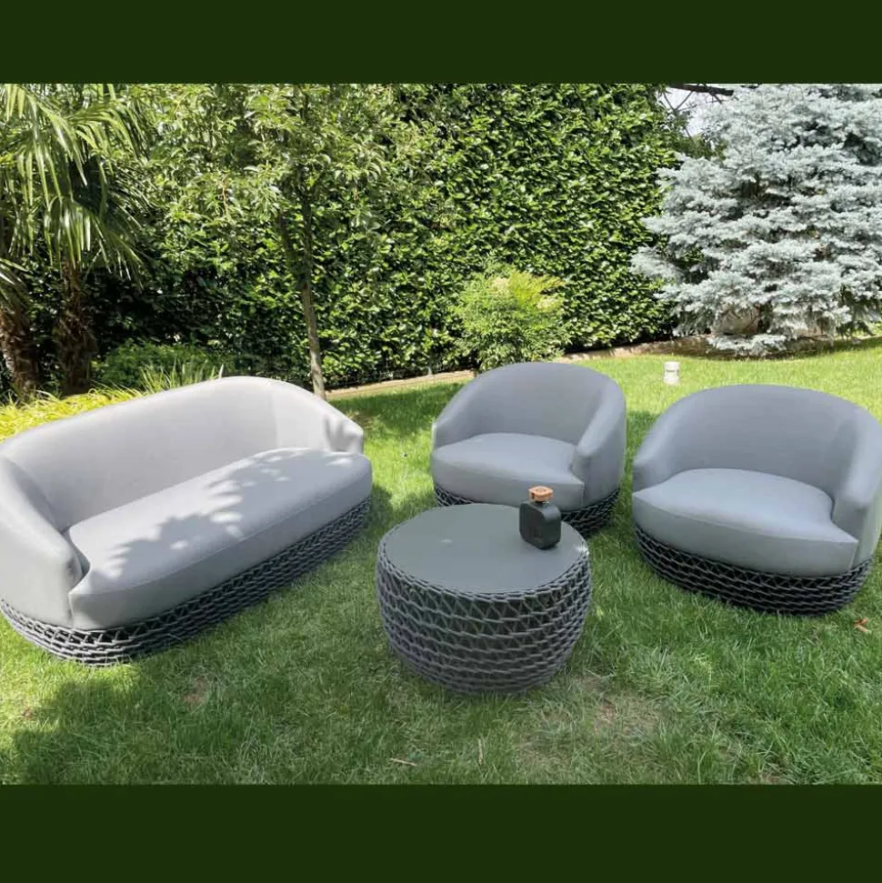 Salotto con Base in Stoffa Intrecciata per Esterni - Pixie