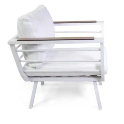 Salotto da Esterno Composto da 2 Poltrone e 1 Tavolino in Alluminio - Righello